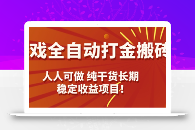 游戏全自动打金搬砖，日入千元，人人可做，纯干货，长期稳定收益项目！